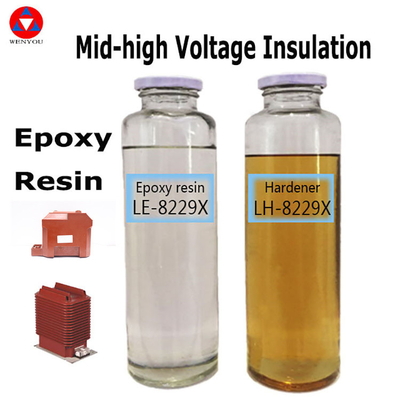 El transformador ignífugo parte la resina de epoxy transparente líquida con el endurecedor